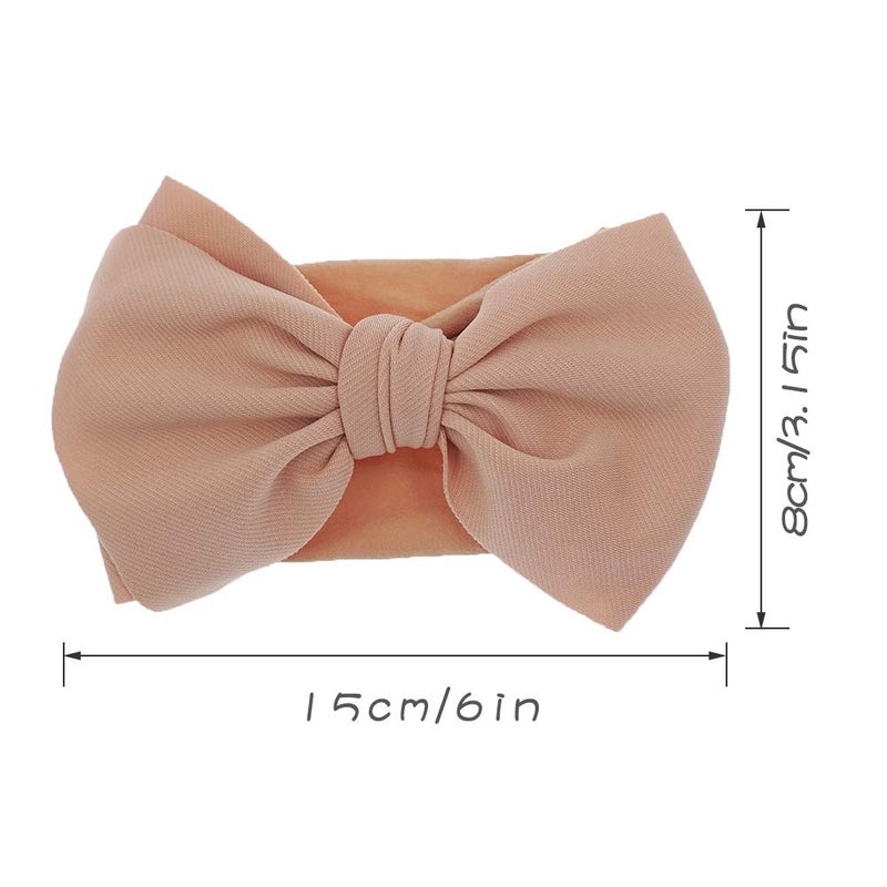 KIDOCHEESE Hairband, Baby Girl Bows Nylon Headbands with Bows, Handmade Hairbands Elastics Hair Accessories for Newborn Infant Toddlers Kids, 5 Pcs(KK69-01) - Image 3